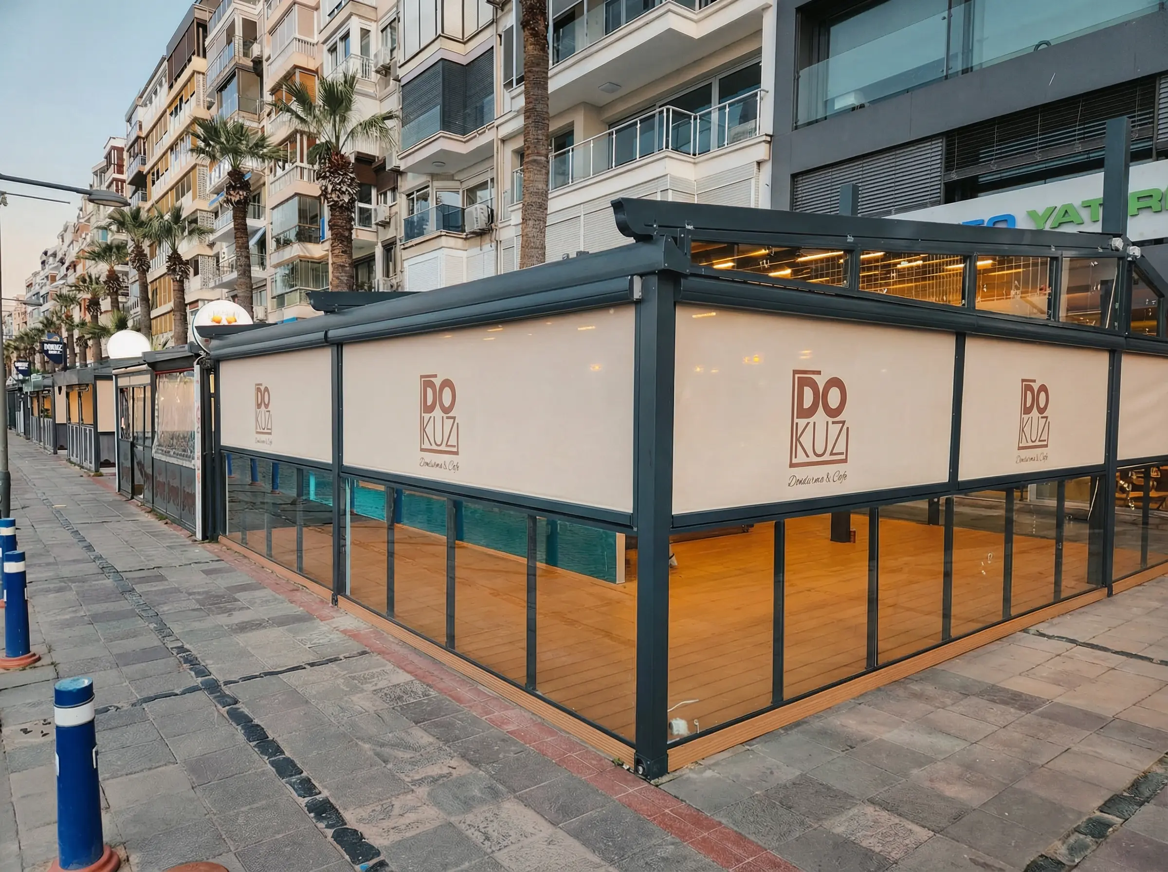 Kafe ve restoran teras zip perde çözümleri İzmir